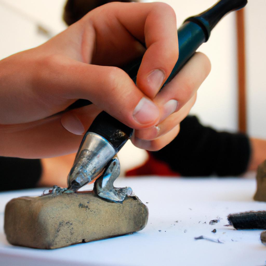 Person using sculpting tools